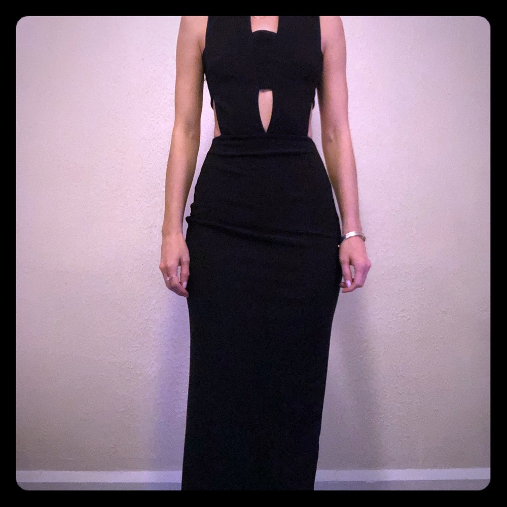 Akira black label size small black cut out gown!